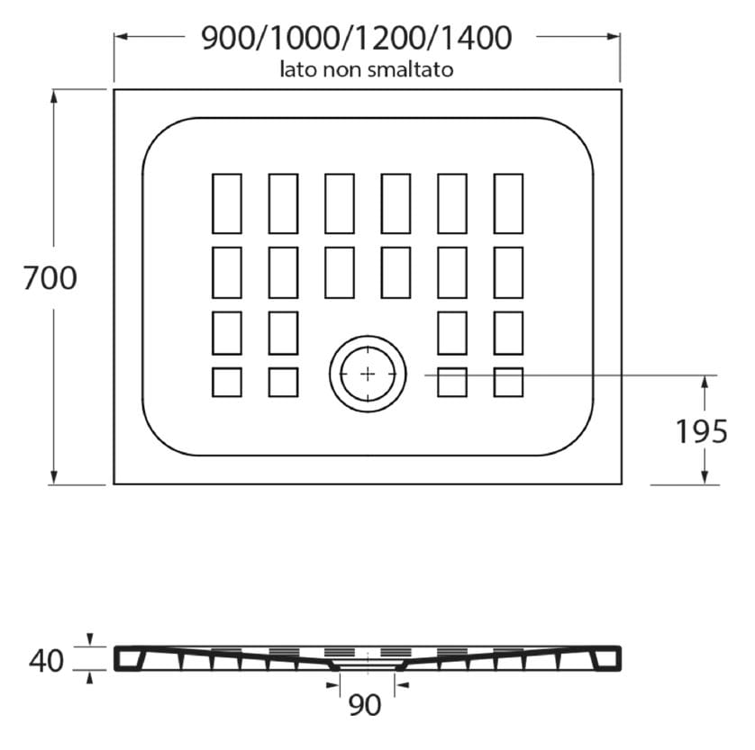 Керамический прямоугольный поддон для душа GSG Ceramic Design QUADRO ARCH-00002917 - Вид №1
