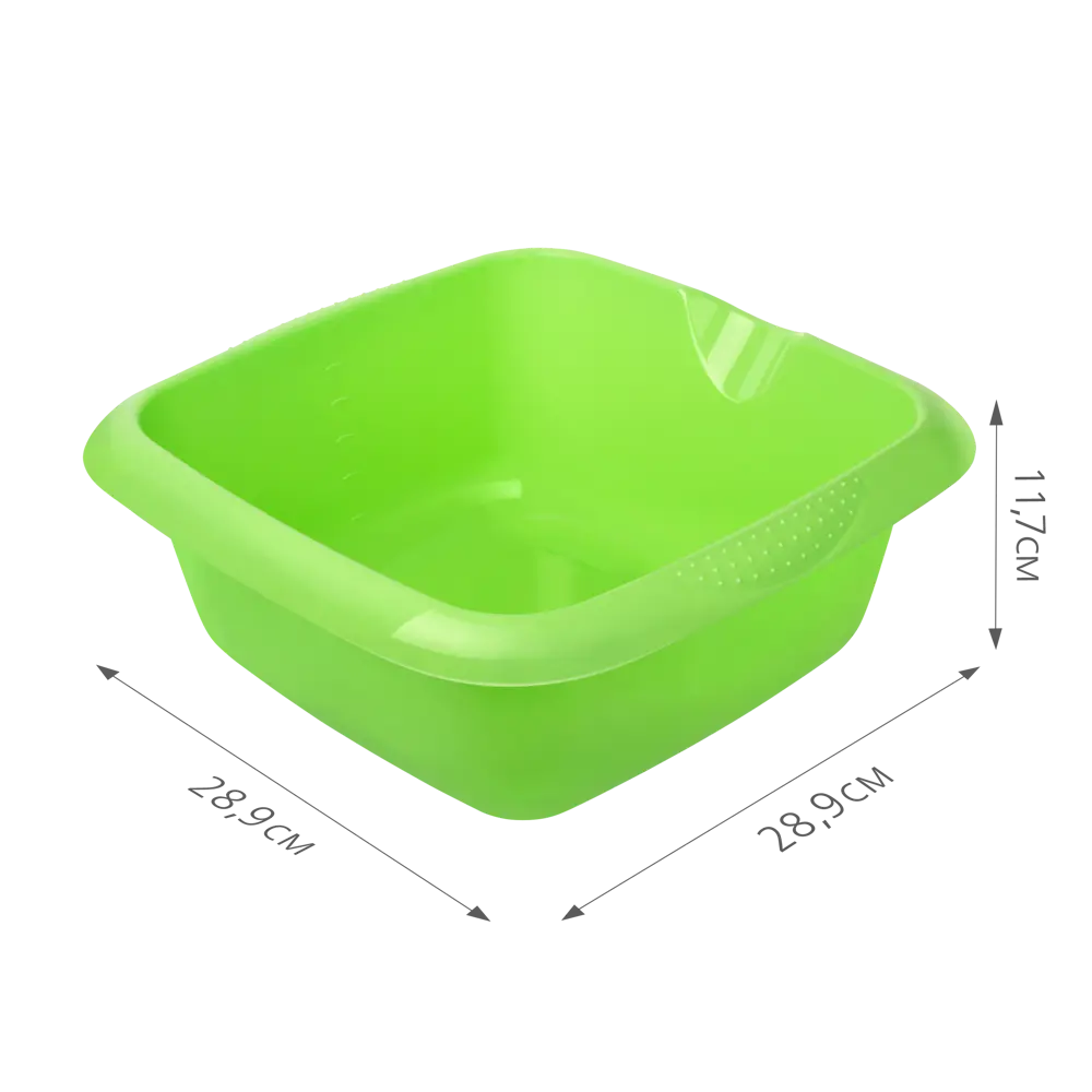 Таз квадратный Matrika 4.8 л пластик цвет зелёный MARTIKA STLM-2041588 - Вид №4