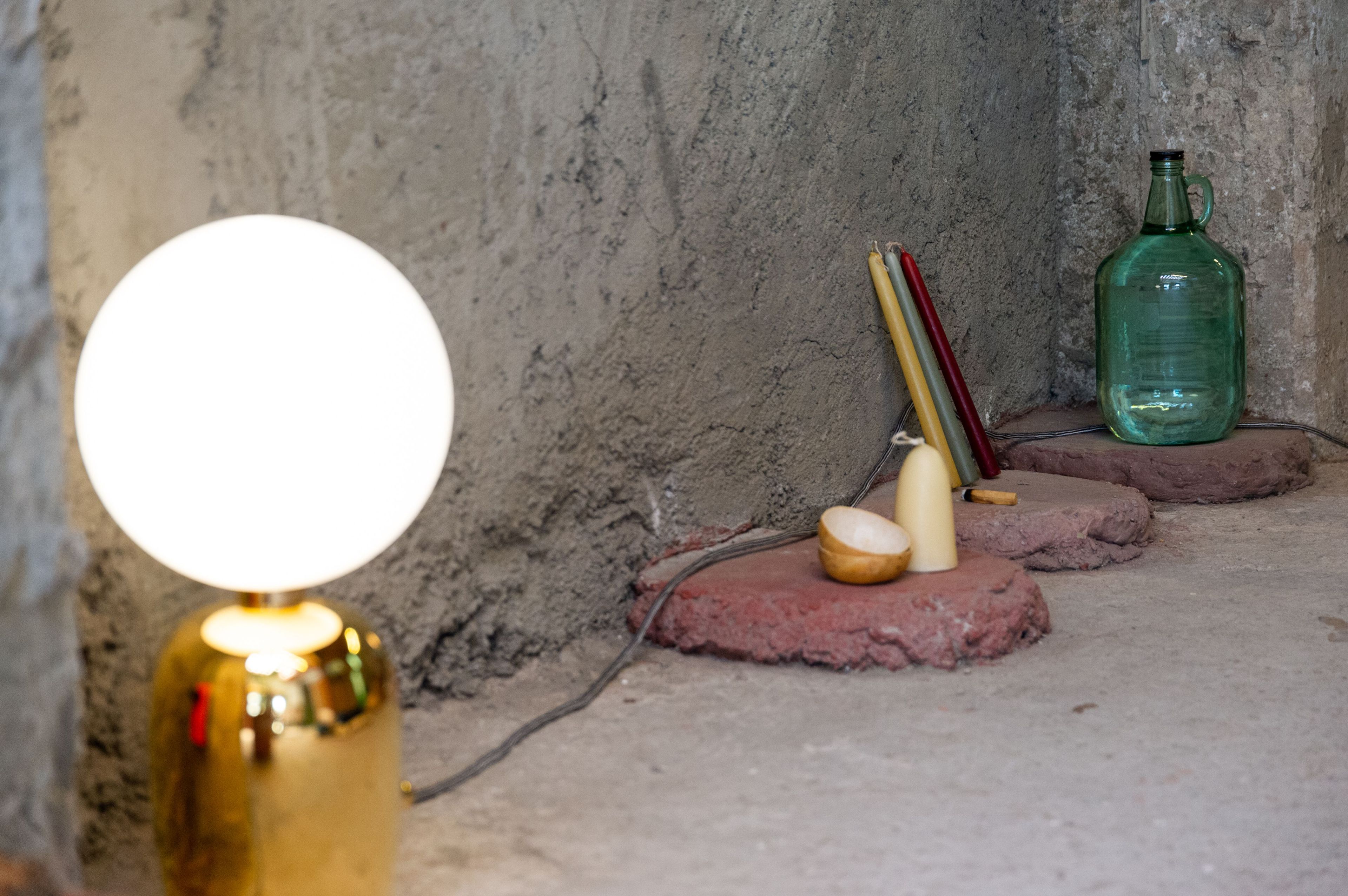 Керамическая и опаловая стеклянная настольная лампа с диммером PARACHILNA Aballs ARCH-00068946 - Вид №7