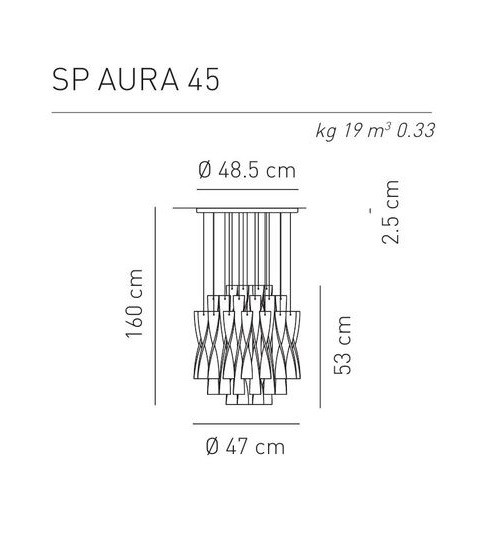 Подвесная люстра AX-039.12.C.N Plaf.Aura 45 черная AXO LIGHT 62908 - Вид №2