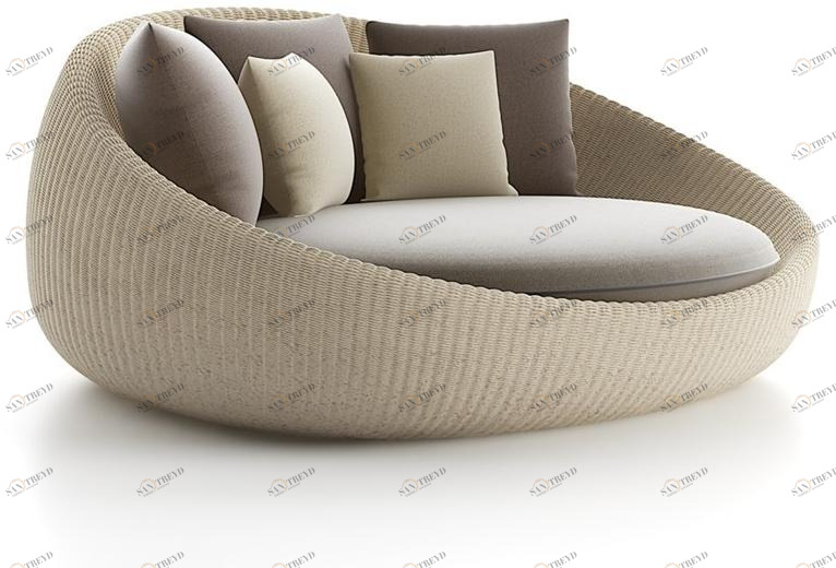 Atmosphera 2-х местный изогнутый полиэтиленовый садовый диван Twiga Tw.dyb