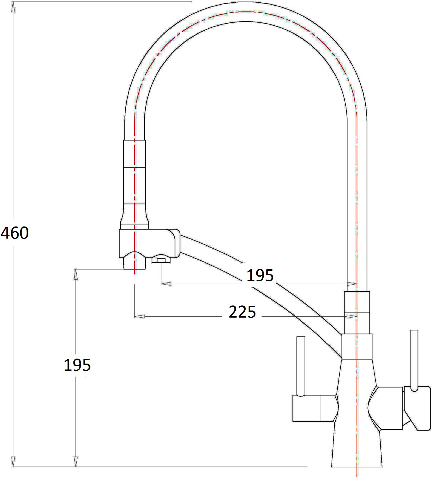 Смеситель ZorG Sanitary ZR 338-8 YF SATIN для кухонной мойки, сталь - Вид №1