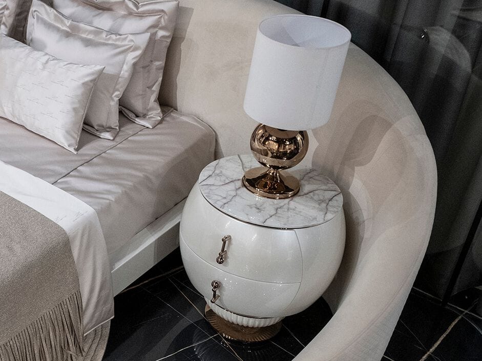 Круглая тумбочка с ящиками Zebrano Phaselis ARCH-00079027