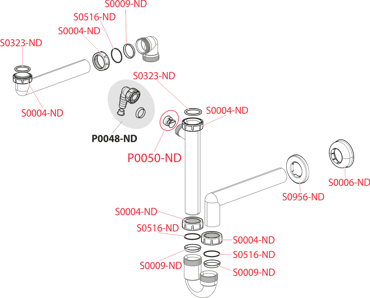 Сифон для мойки экономящий пространство со штуцером и с накидной гайкой 6/4" ALCAPLAST A872P - Вид №1