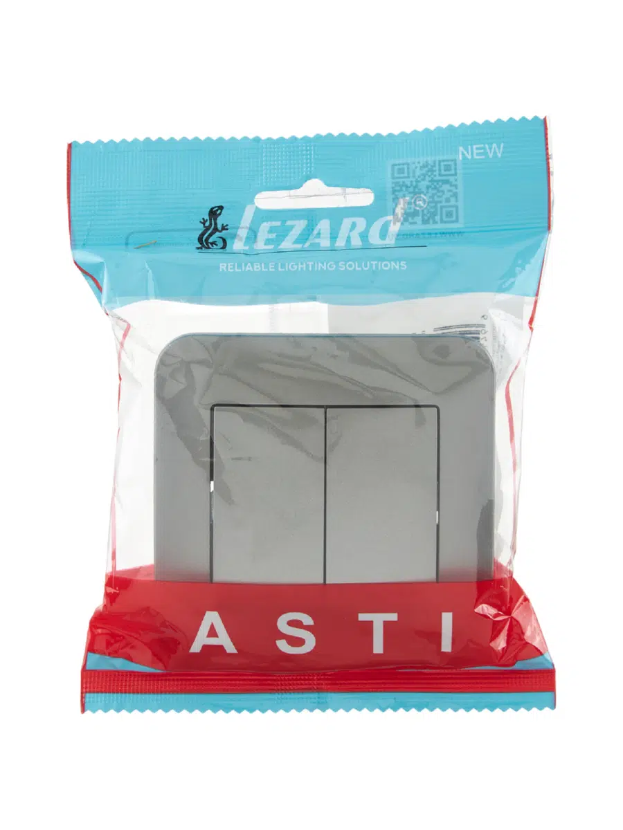 ASTI Выключатель двойной платина LEZARD 7081-3535-101