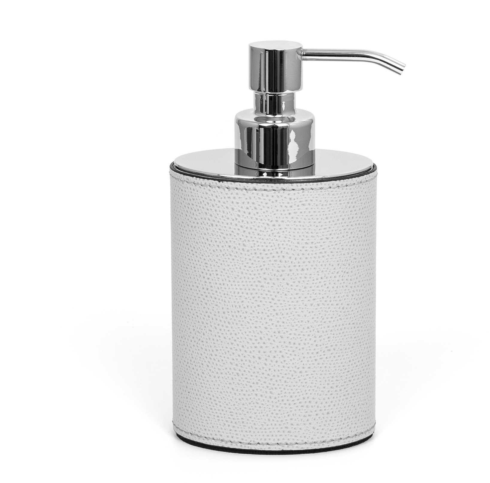 Poseidon Овальный дозатор мыла - Ø 8XH16 см / тканая кожа_светло-серый