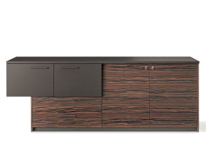 Деревянный офисный шкаф с распашными дверями