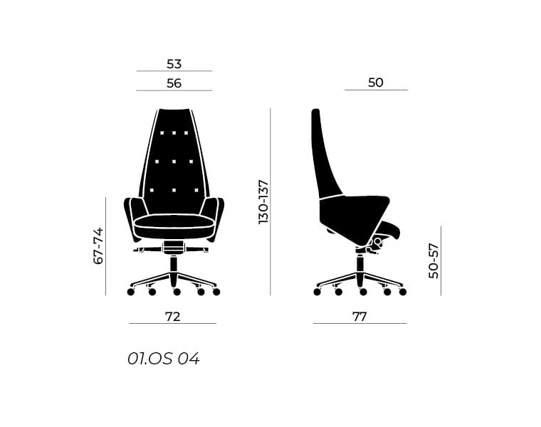 5-спицевое офисное кресло с высокой спинкой Nahu Wrap Plus ARCH-00036349 - Вид №4