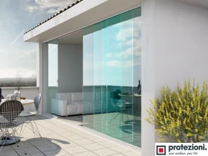 Protezioni Раздвижное алюминиевое окно без рамы Visio