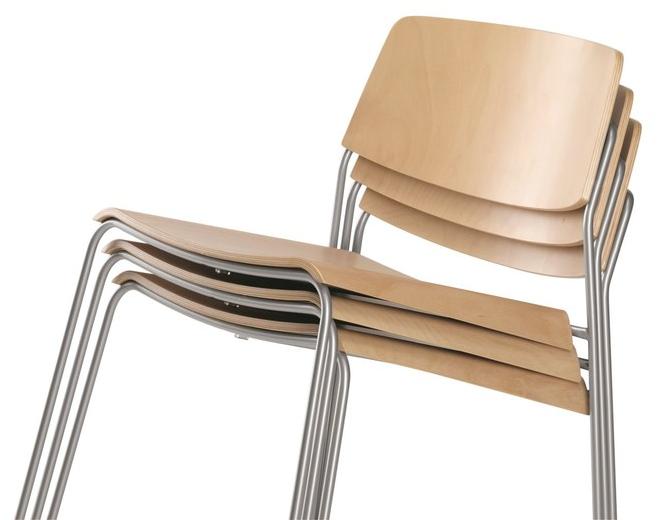 TALIN Стул из фанеры, штабелируемый салазками для залов ожидания sun-id-1439094 - Вид №2