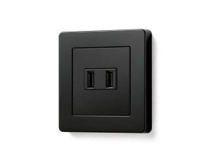 Пластиковая двойная электрическая розетка с USB