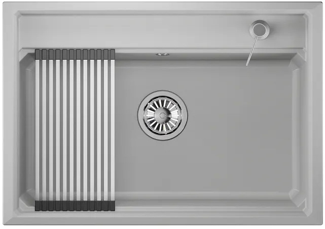 KS-7301, АРКТИК (БЕЛЫЙ), кухонная мойка, кварц