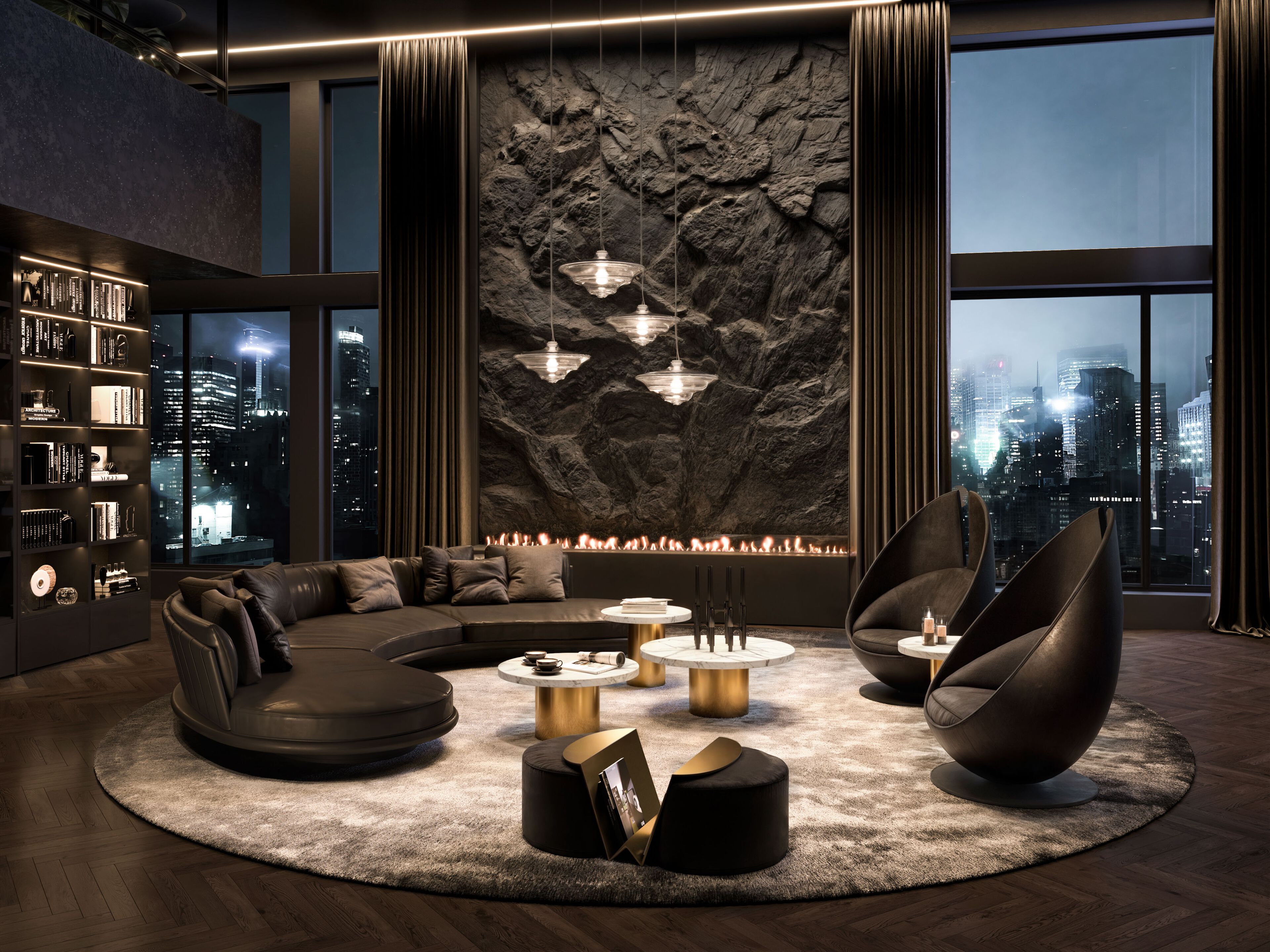 Круглый мраморный журнальный столик Wayne Enterprises Home Collection WE-160 ARCH-00117773 - Вид №3