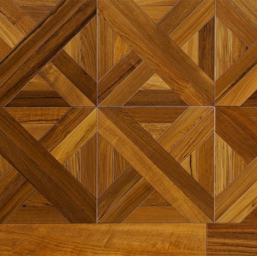 Модульный паркет Marco Ferutti Linea Linea Бирманский Тик с брашью (Текстурированная) 406х405 мм 2600600038 - Вид №3