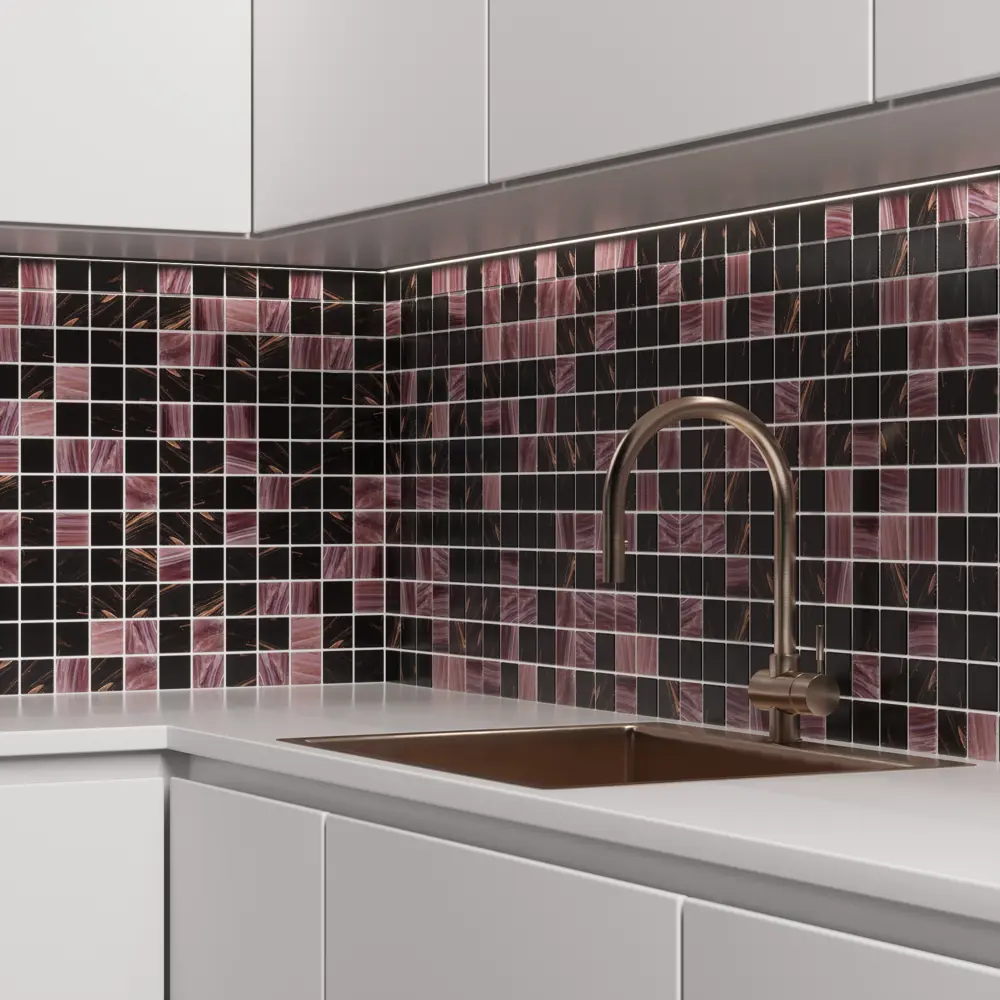 Мозаика стеклянная Artens 32.7x32.7 см цвет чёрный Glass Paste STLM-2083324 - Вид №5