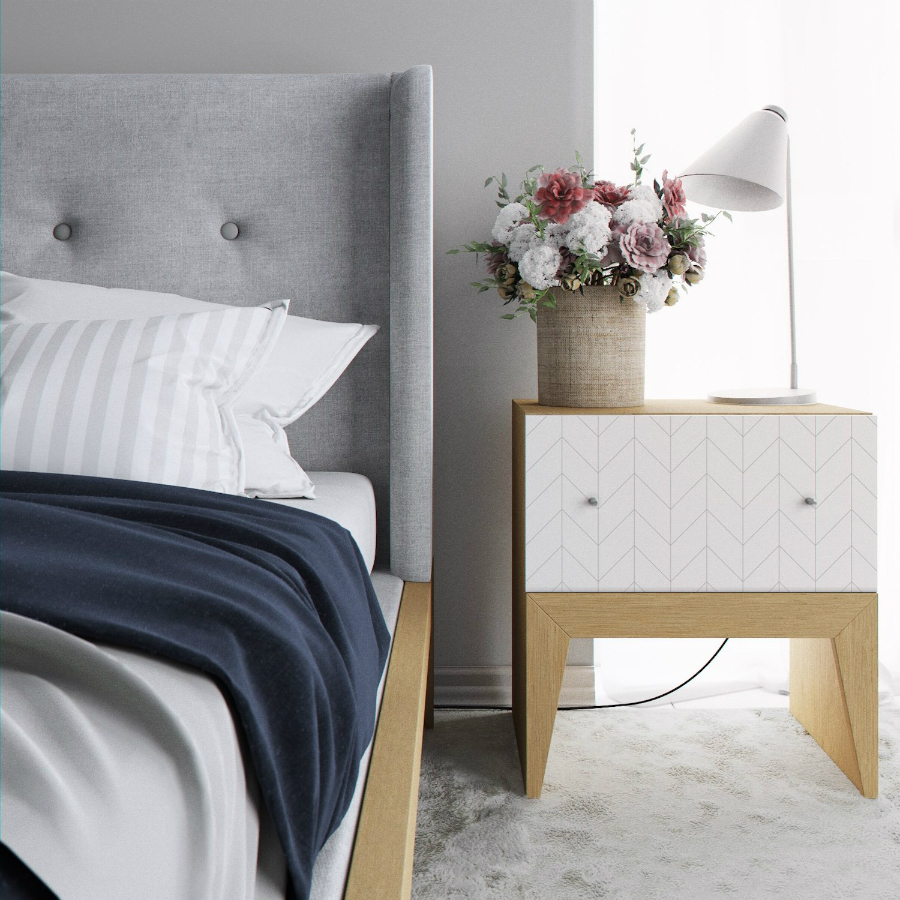 Тумба Still, 1 ящик, дуб, рисунок елка BraginDesign BR0266Б - Вид №1