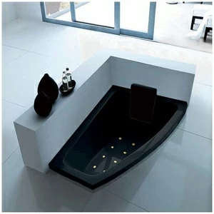 Ванна с аэромассажем чёрная с золотом Gruppo treesse Asyx DXSTAV826CCZ