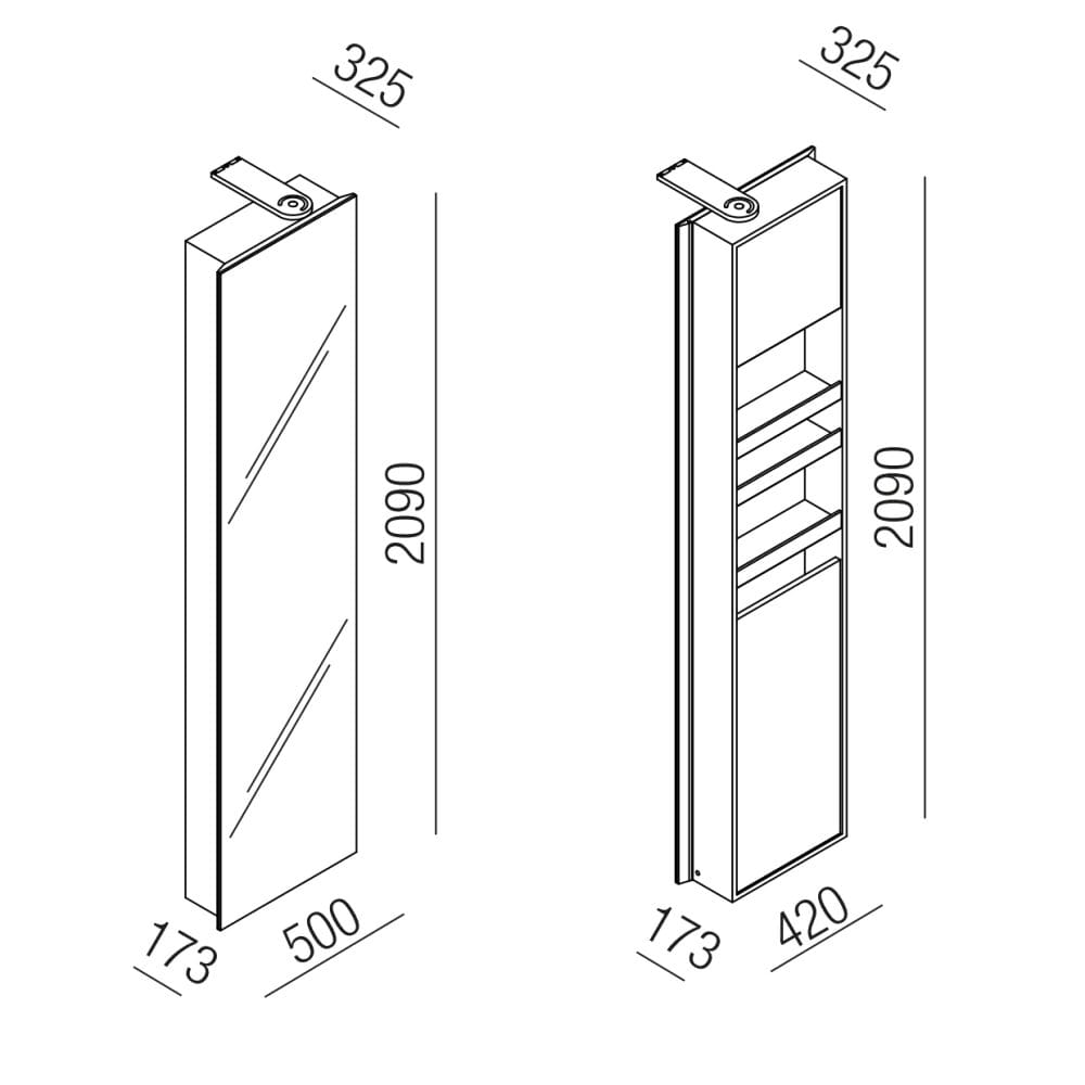 Деревянное вращающееся зеркало с контейнером Agape VOILÀ ARCH-00094379 - Вид №7