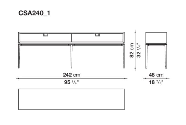 Деревянная консоль с ящиками Maxalto Artemone ARCH-00050107 - Вид №3