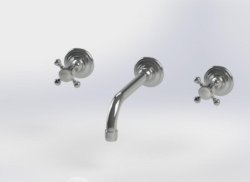 BLEU PROVENCE Смеситель для умывальника настенный на 3 отверстия Rubinetti per lavabo Rlt1012 - Вид №1