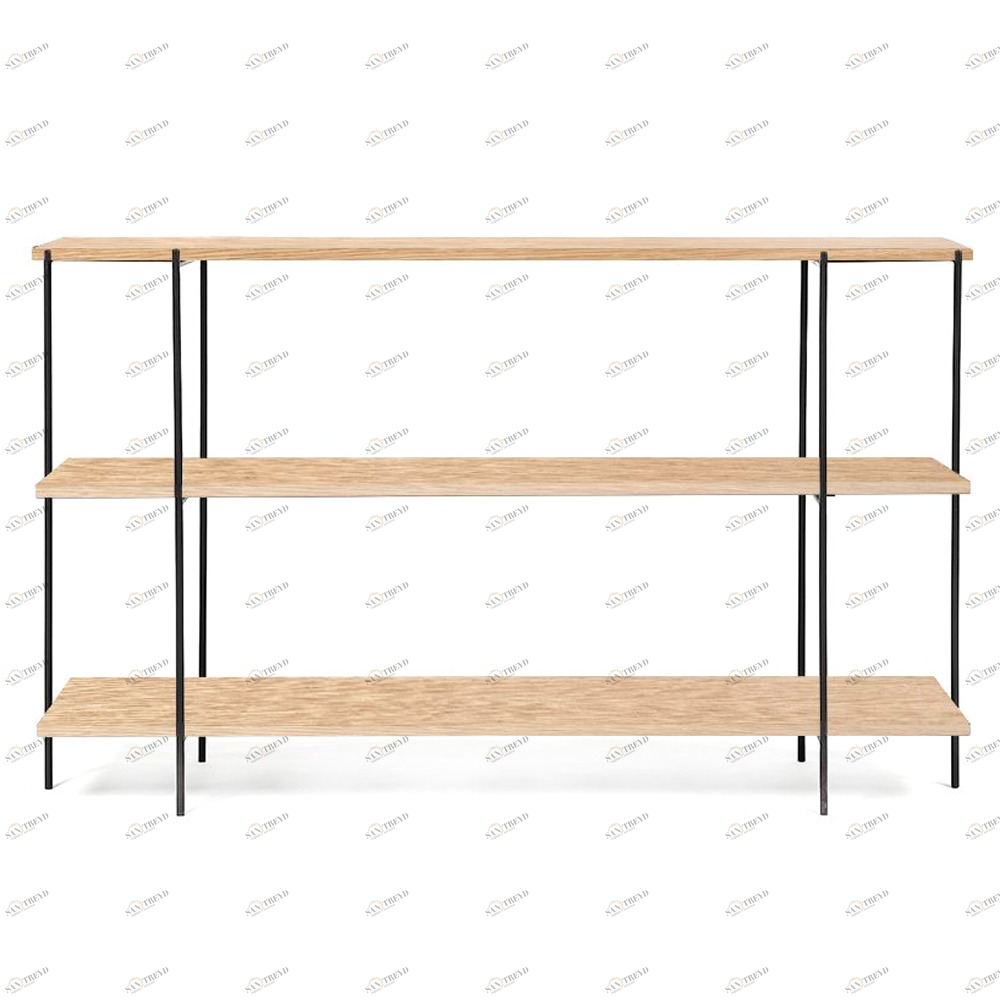 Стеллаж открытый с полками светлый дуб Florian black INTELLIGENT DESIGN  260790 Бежевый 