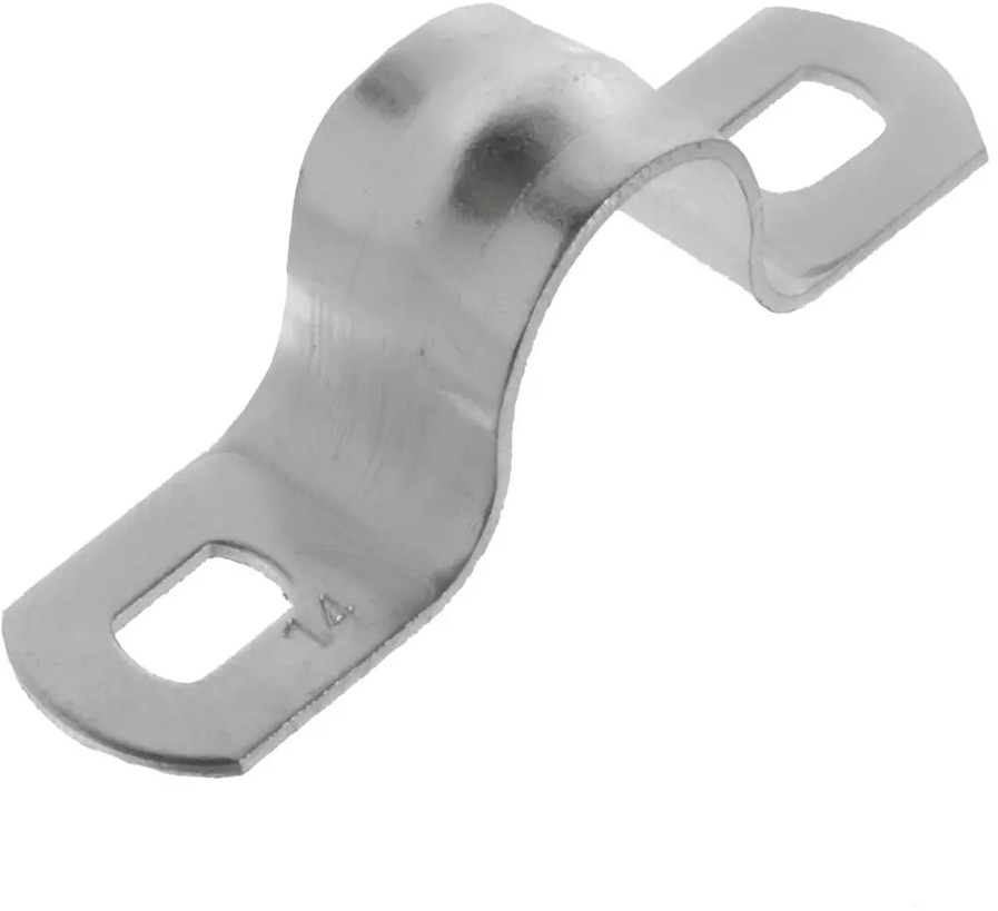 ЭКОПЛАСТ Скоба крепежная оцинкованная D14 мм для труб и кабелей (5 шт) 18176709