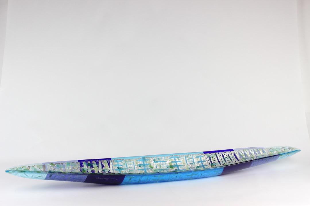 2205 ORIGINALMURANOGLASS Декоративное блюдо из муранского стекла Синяя Пирога 90 см  - Вид №1