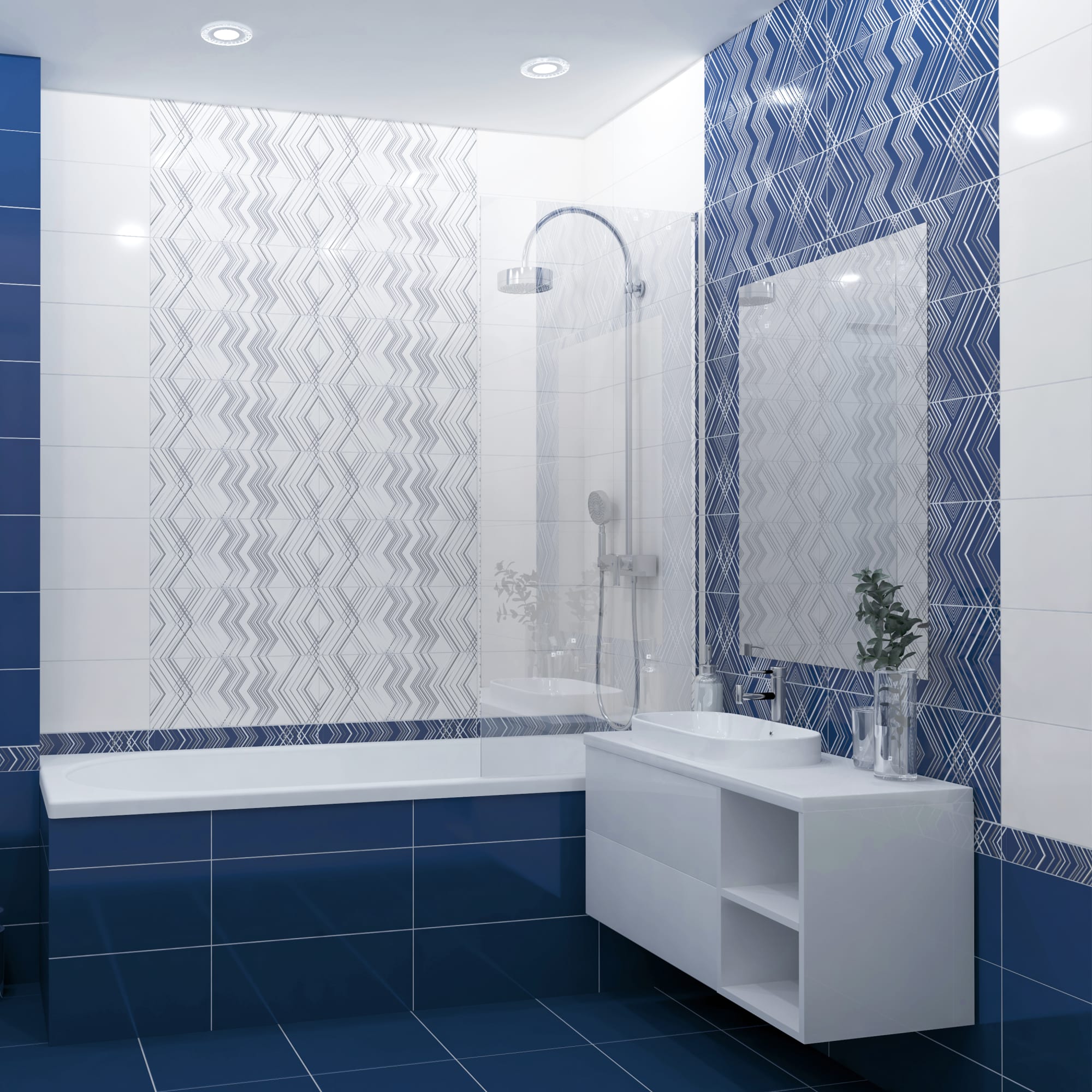 82472932 Плитка напольная Indigo 33.3х33.3 1.33 м² цвет синий Festa Santreyd - Вид №3