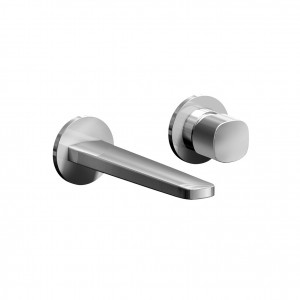 M011B+M011A  Смеситель из стены для раковинывылет 19 см ручка ограничитель потока воды до 5 л/мин при 3 бар впуски 1/2'' без донного клапана Fantini Rubinetti LAMÉ