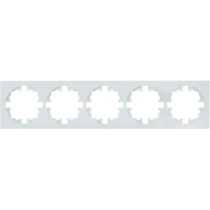 Рамка Lezard Vesna для розеток и выключателей - 5 постов, белая 89424714