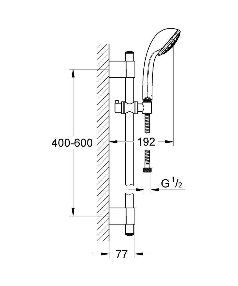 28944000 Душевой гарнитур Grohe Relexa хром - Вид №1
