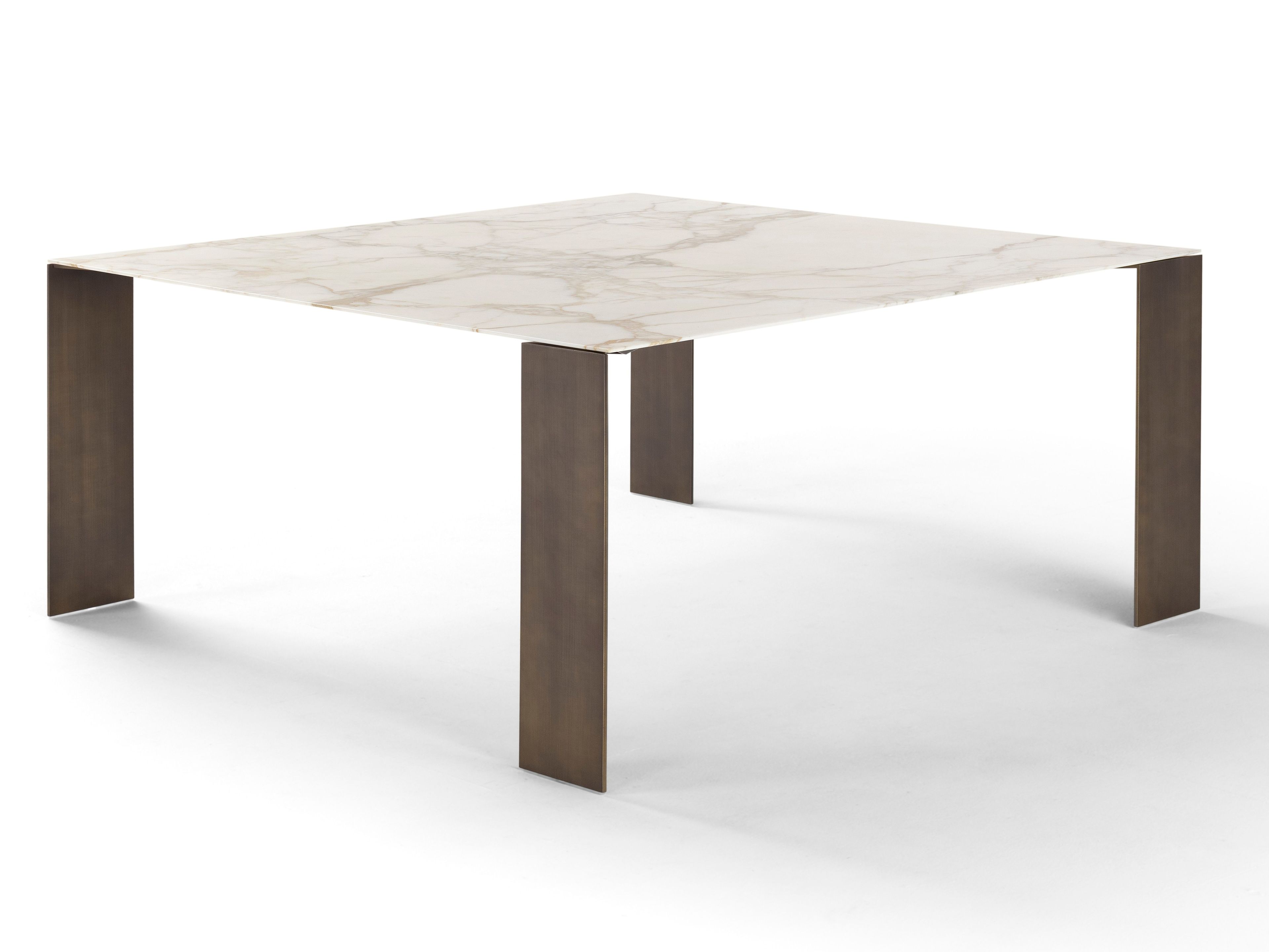 Квадратный мраморный стол с металлическим основанием из листового металла Amura Exilis ARCH-00001880 - Вид №1