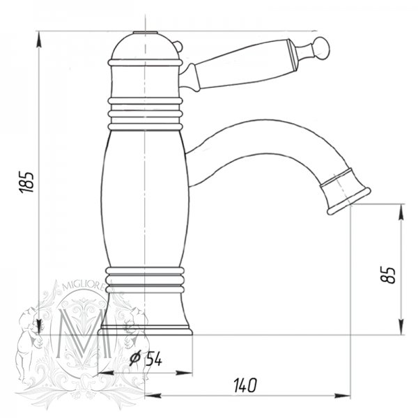 Смеситель MIGLIORE Oxford ML.OXF-6362.DO с термостатом для раковины, золото ML.OXF-6362.bi.DO - Вид №3