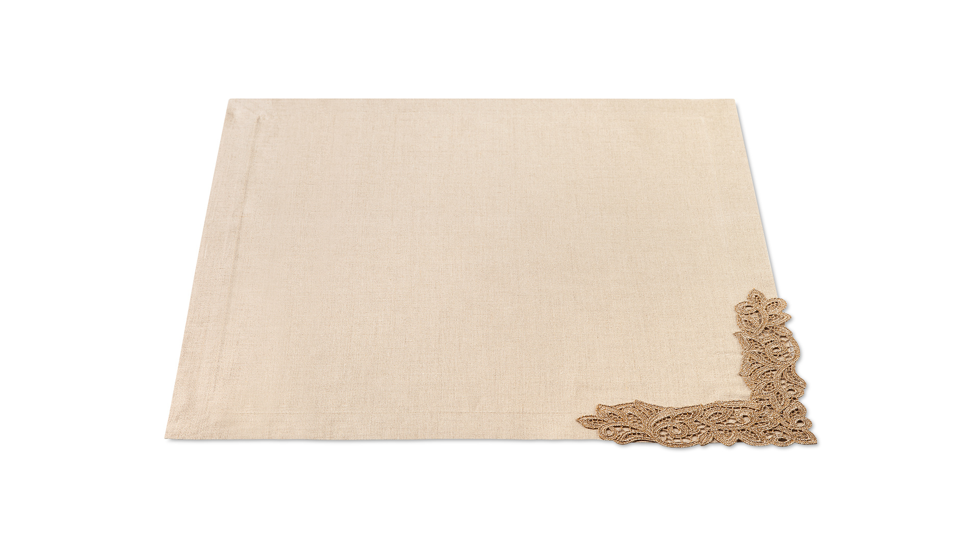 10600496 Weissfee Набор салфеток Weissfee "Версаль" 45х45см, 6шт (лен, кружево) Ткань  - Вид №1