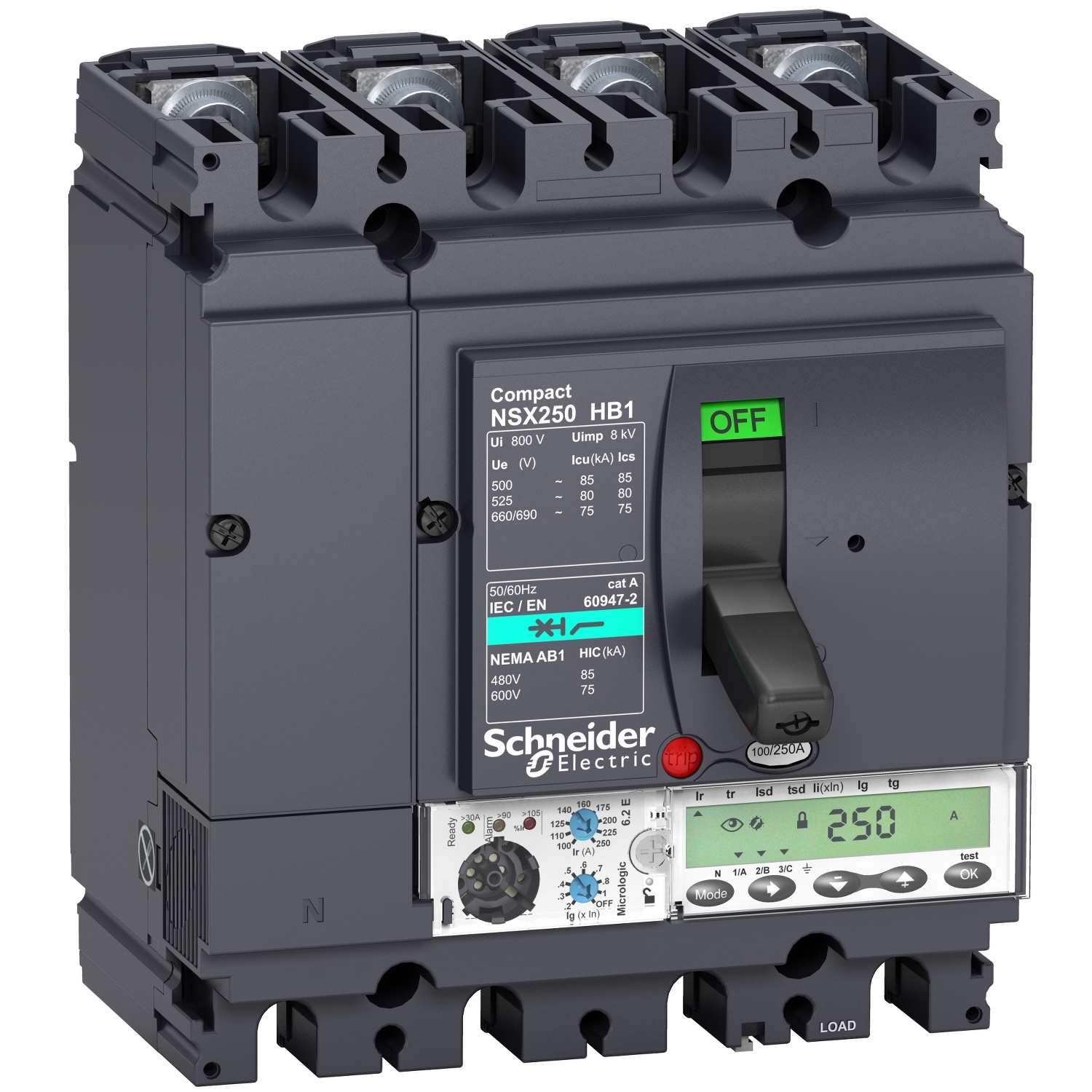 LV433559 Силовой автомат NSX, 85кА, 4P, 250А Schneider Electric Compact 