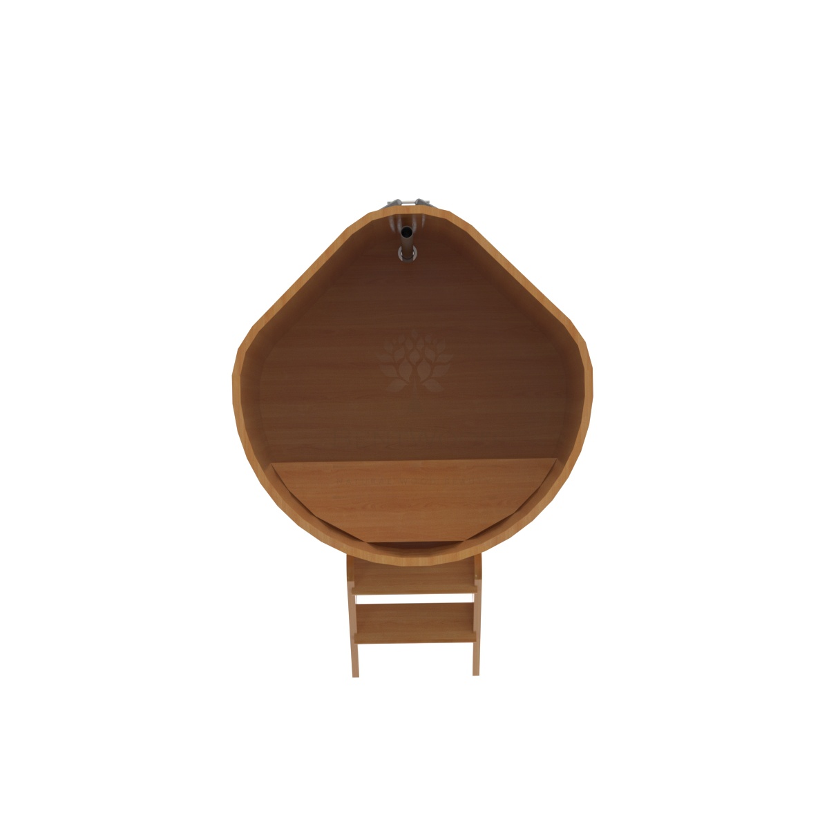 1223 Купель угловая из лиственницы 1,03х1,03х1,1 натуральная премиум Alyarus  - Вид №4