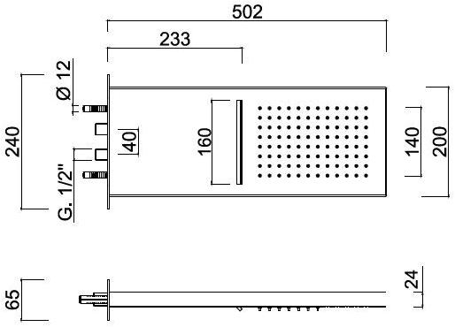 Настенная лейка для душа с дождевым водопадом Pablolux F1733-20 Santreyd - Вид №1