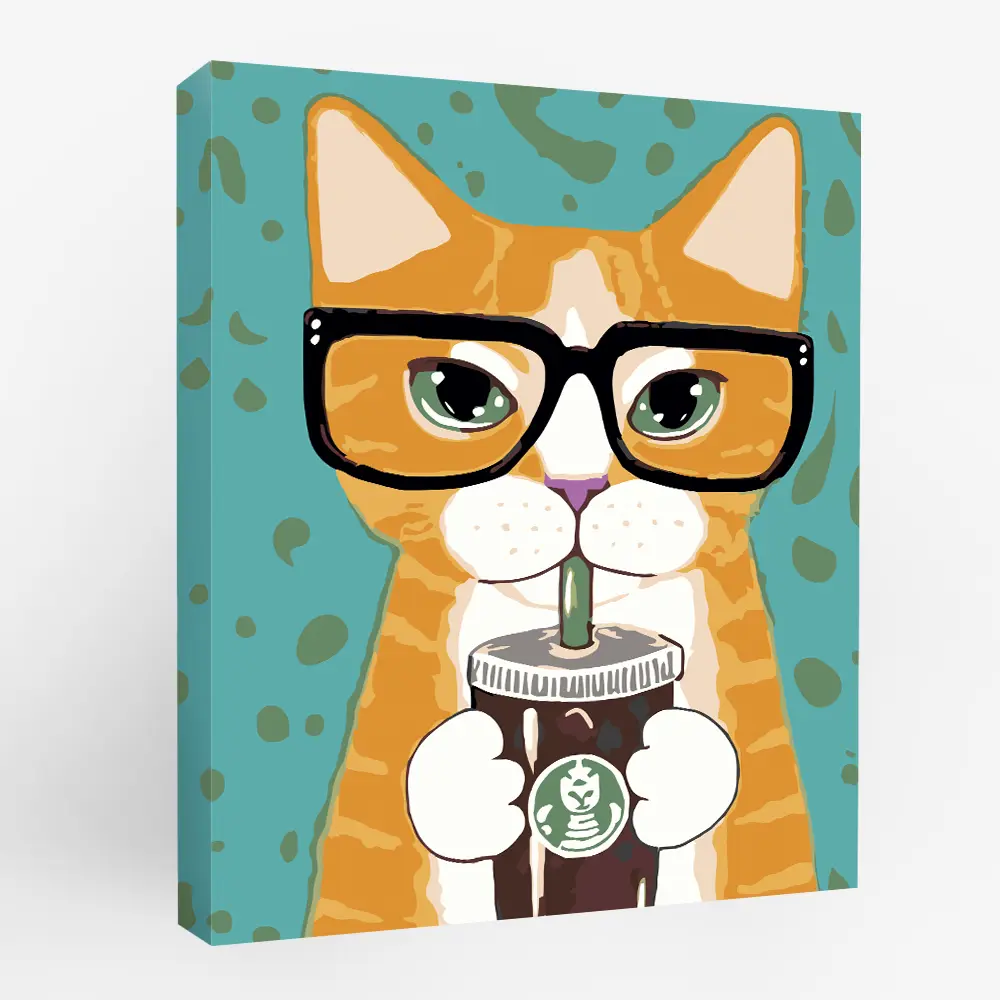 Картина по номерам Кофейный кот 30х40 см FBRUSH STLM-2099388 - Вид №1