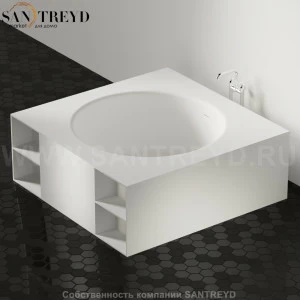 Ванна свободностоящая IN-OUT белая с местом хранения