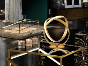 087665 Настольная лампа Ø30 золотая фольга Schuller Lazas