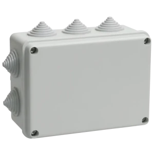 Распределительная коробка открытая IEK 150x110x70 мм 5 вводов IP55 цвет серый