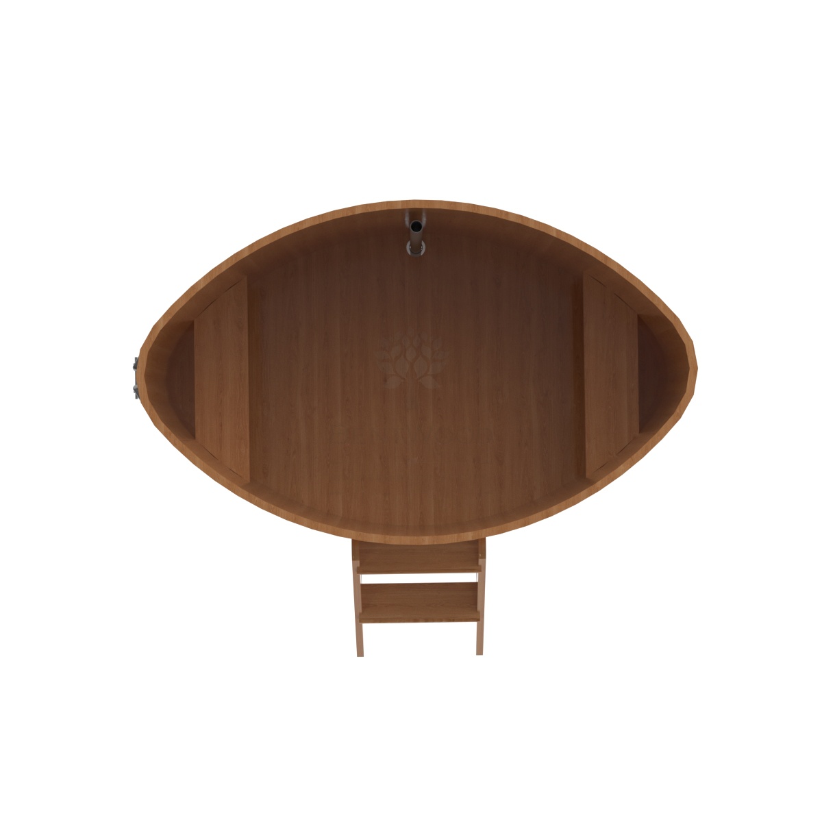 1319 Купель овальная из дуба 1,08х1,75х1,1 натуральная Alyarus  - Вид №4