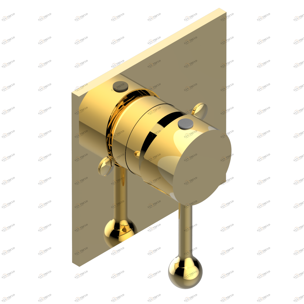 J17-6540B Внешняя часть смесителя для душа однорычажного встраиваемого в стену 06540 Thg-paris Beverley Золото J17 6540B CAT.F