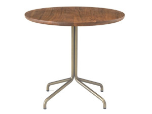 Круглый стол из нержавеющей стали и дерева со спицами