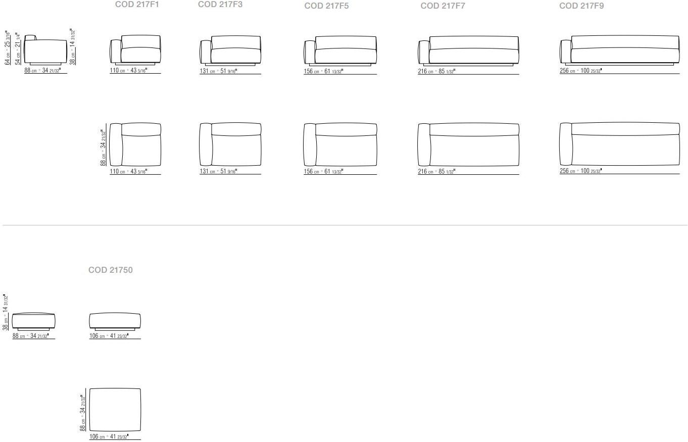 Flexform 2-х местный модульный диван из ткани Lario sun-id-1450495 - Вид №10