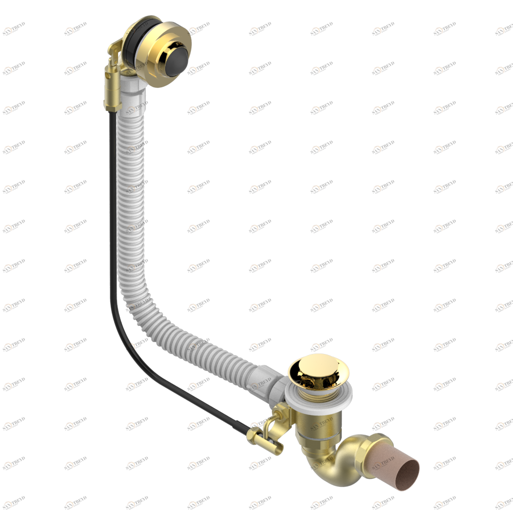 A2K-300 Перелив для ванны - модель THG Thg-paris Panthere с чёрным хрусталём Покрытие PVD золотистый цвет A2K-300 CAT.F