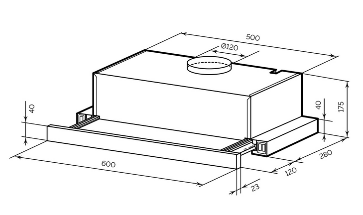 5368326 Вытяжка телескопическая LEX HONVER 2M 600 серый/белый STDN-0144629 - Вид №12