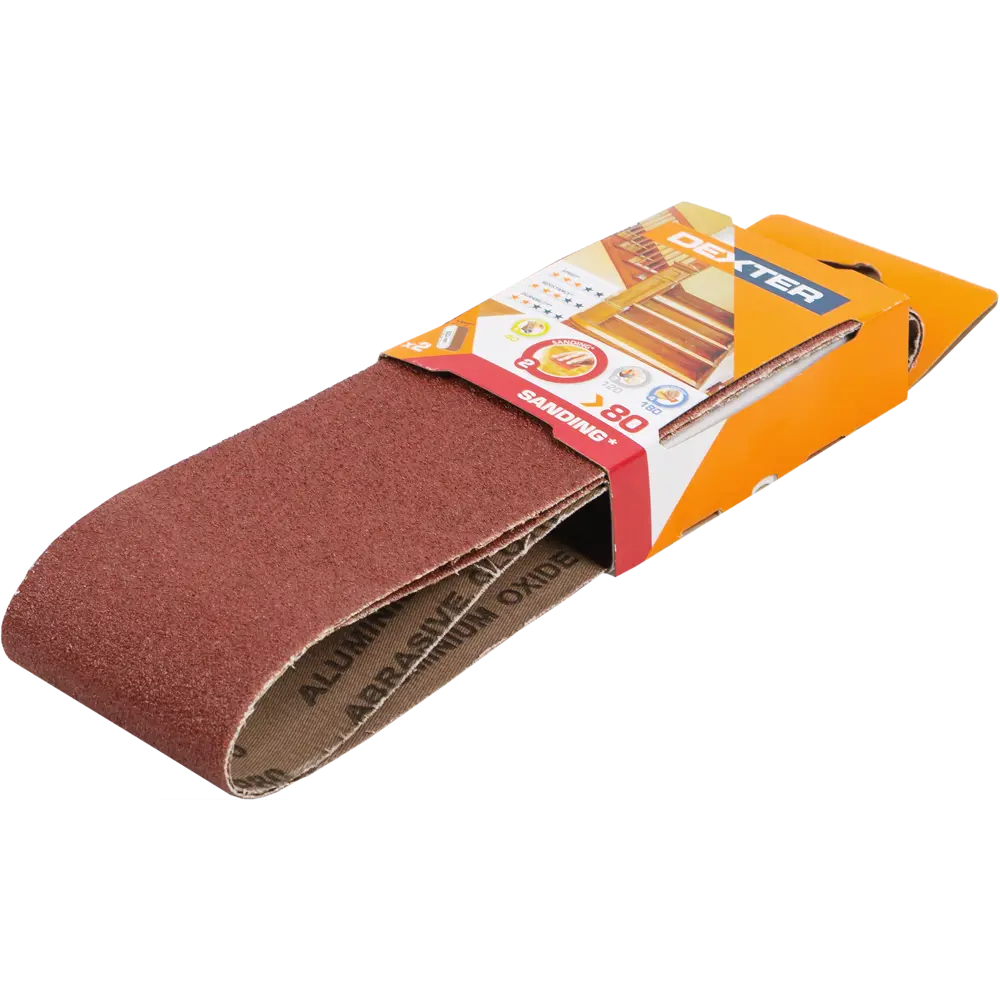 82307190 Лента шлифовальная Dexter P80 533x75 мм, 2 шт. STLM-0024321  - Вид №2