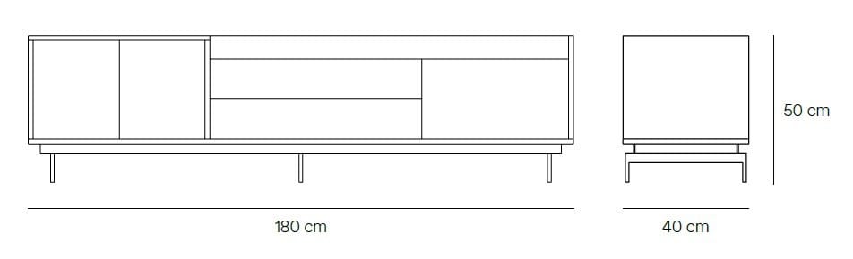 Шкаф для телевизора из шпона с ящиками с распашными дверцами TEULAT Valley ARCH-00109719 - Вид №3