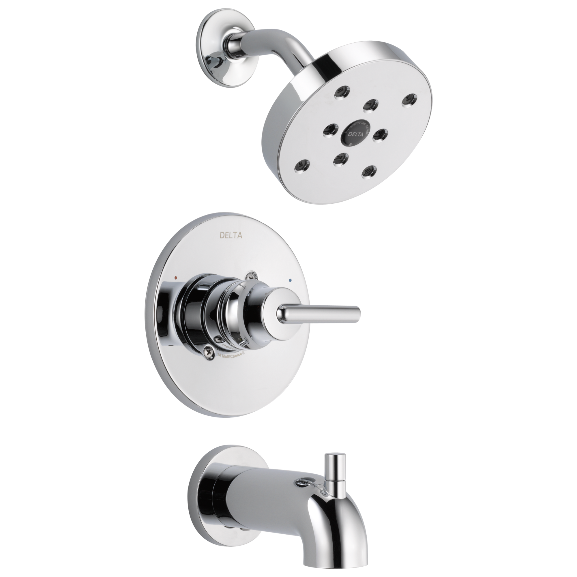 T14459 Monitor® 14 Series H2Okinetic® для ванны и душа Delta Faucet Trinsic Хром 